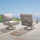 preview thumbnail 1 of 13, Abbyson Outdoor Nashville Swivel Chair with Sunbrella Cushions (Set of 2) Grey