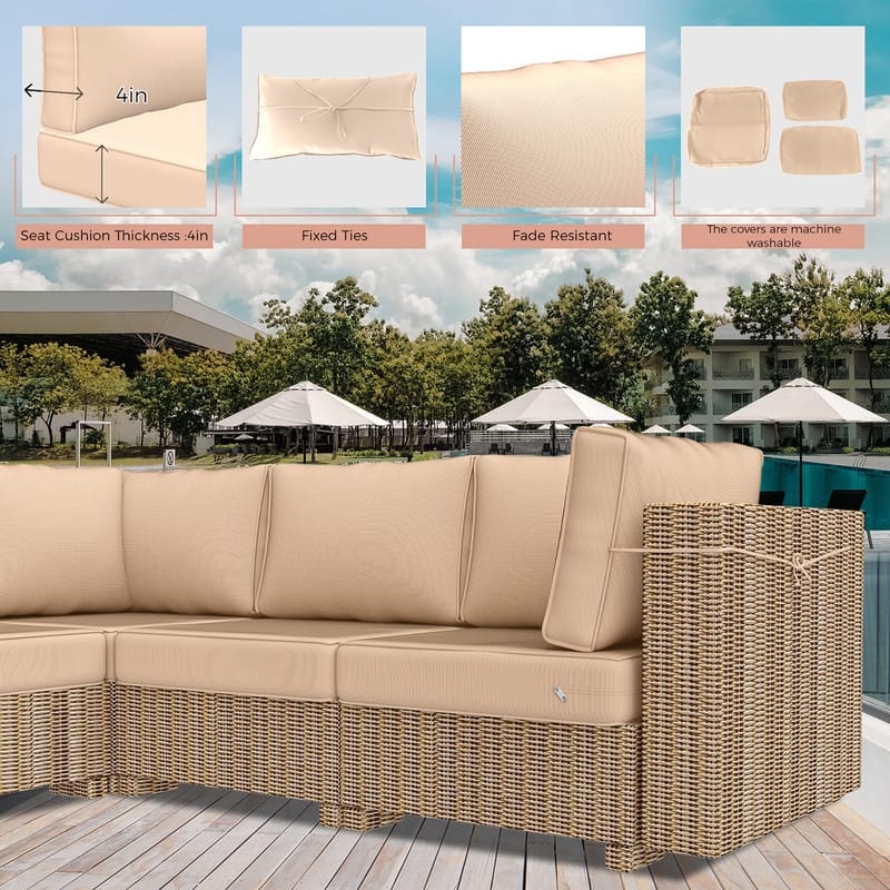 14 Piece Patio Furniture Cushion Set Outdoor Sofa Replacement Cushions