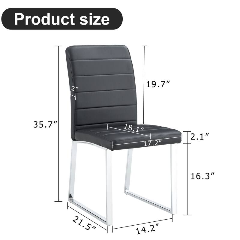 2-Pack - Premium Pu Office/Dining Chairs With High-Density Foam, Sturdy Iron Legs (Electroplate/Spray Paint), Easy Assembly