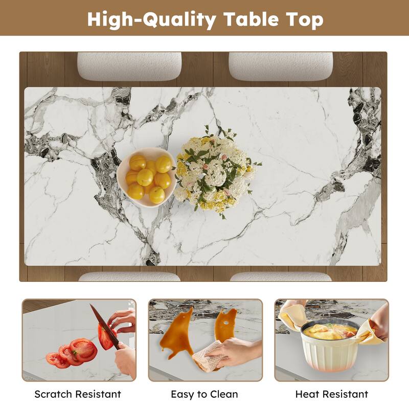 5-Piece Dining Table Set with Storage Cabinets, Kitchen Table Set with 4 Velvet Chairs for Dining Room