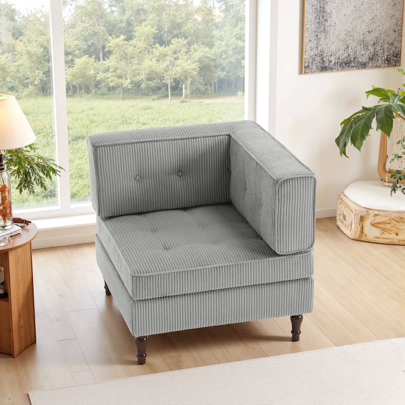 Modern Corduroy Corner Armchair Armless Chair sofa