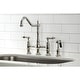 preview thumbnail 26 of 36, Heritage Bridge Kitchen Faucet with Brass Sprayer Polished Nickel