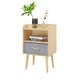 preview thumbnail 29 of 29, Wood Side Table with Collapsible Fabric Drawer and 2-Tier Storage for Kids and Adults