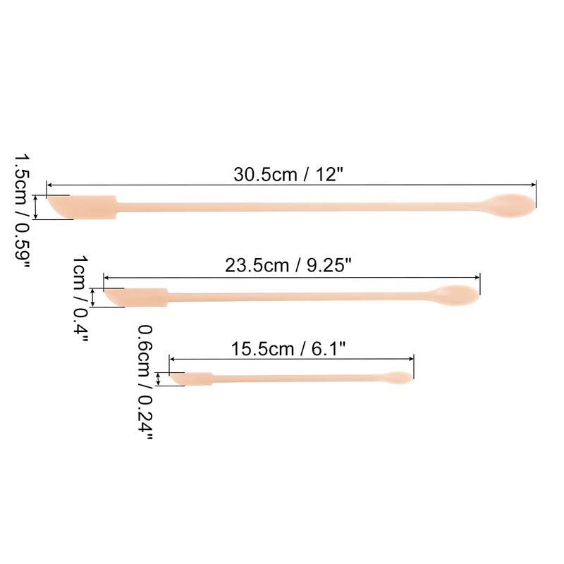 8pcs Silicone Spatula Cosmetic Spoon Makeup Brush Deep Bottle Scraper - Orange