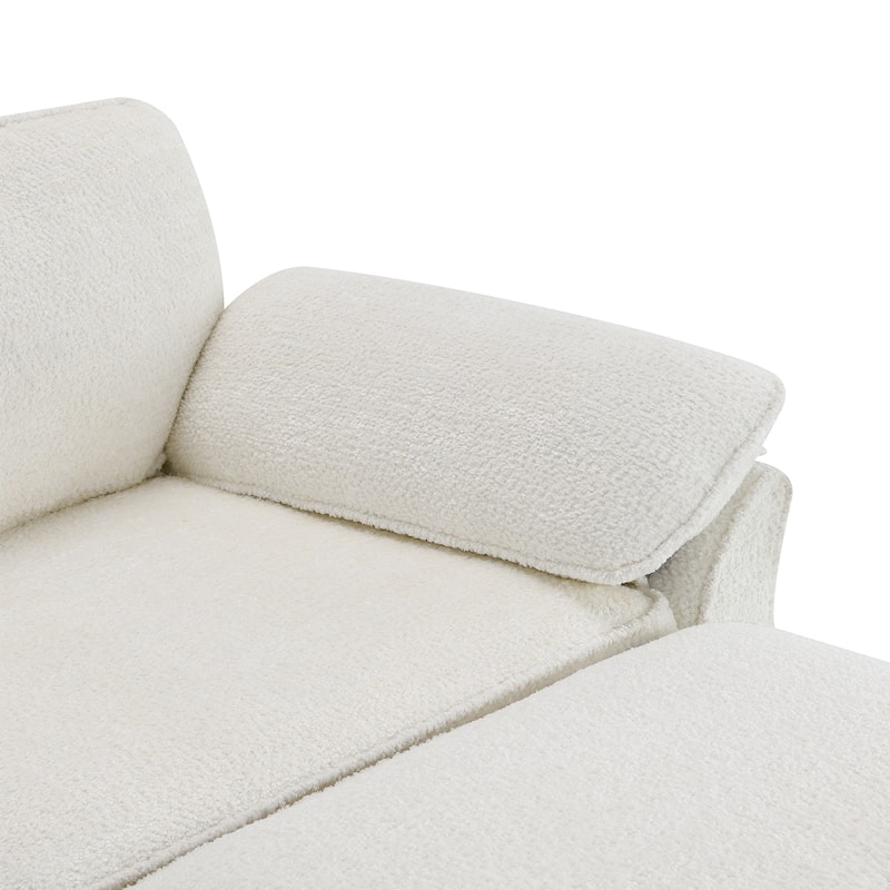 81" Chenille Modular Sectional Sleeper Sofa with Ottoman (4-Seat)