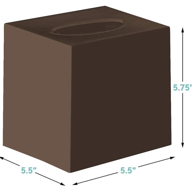 DWËLLZA HOME Bronze Tissue Box Cover Square - Plastic Facial Tissue Box Holder Set of 2