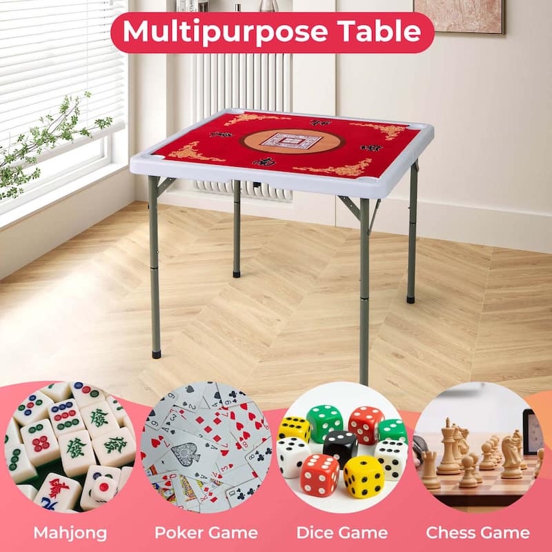 Costway 35" Folding Mahjong Table with Cup Holders & Smooth Felt Mat - See Details