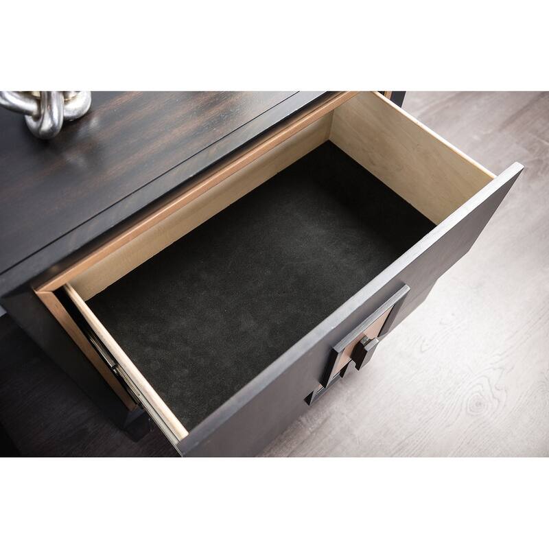 Contemporary Espresso Finish 4-Piece Bedroom Set Panel Bed Dresser Mirror Nightstand