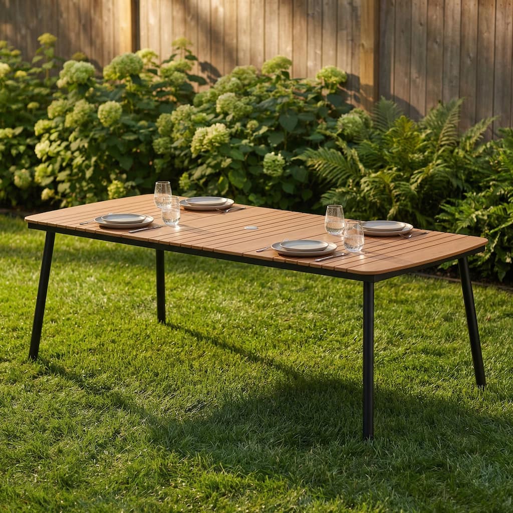 VredHom Outdoor Rectangular Aluminum Dining Table