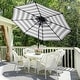 preview thumbnail 4 of 21, Pure Garden 9ft Striped Patio Umbrella with Push Button Tilt for Outdoor Furniture, Deck, Backyard, or Pool