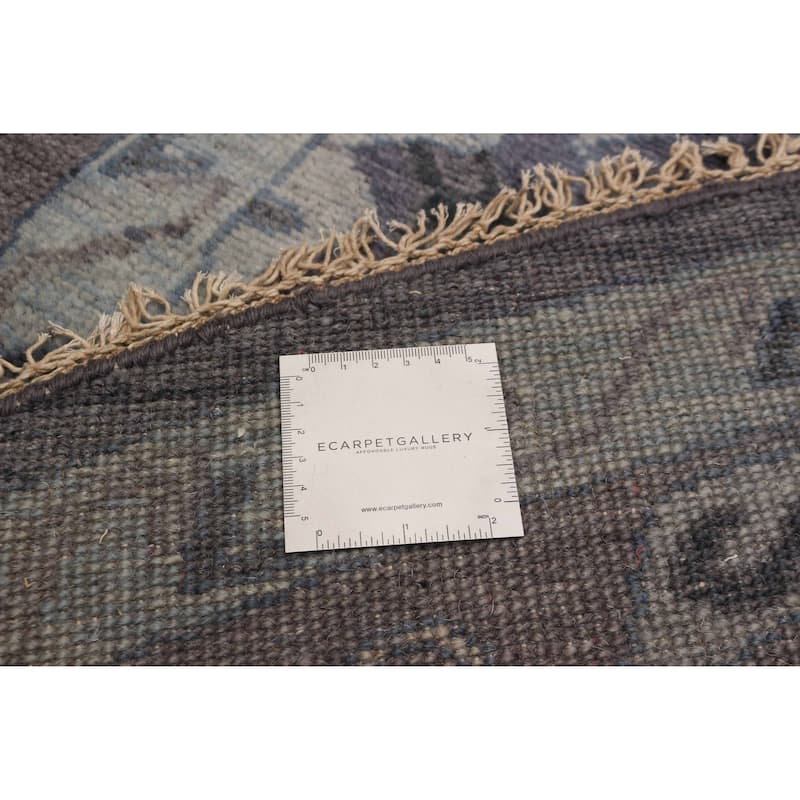 ECARPETGALLERY Hand-knotted Finest Agra Jaipur Dark Grey Wool Rug - 7'10 x 7'10