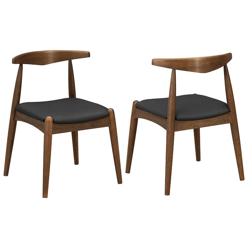 Christopher Knight Home - Walden Vintage Solid Wood Upholstered Dining Chair Set of 2 with Ergonomic Backrest