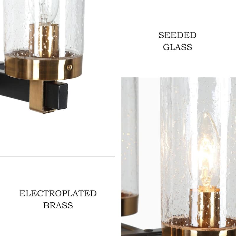 Yilia Modern Farmhouse 6-Light Black Gold Chandelier Linear Island Lights for Dining Room