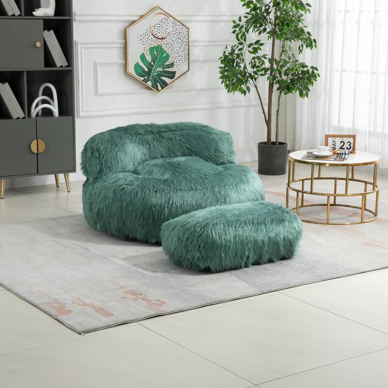 Bean Bag Chair,Floor Sofa with Handle,Accent Sofa Chair with Ottoman for Gaming Reading Relaxing