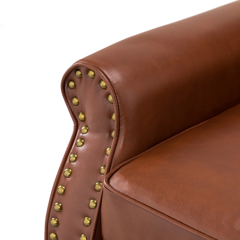 Mycenae Upholstered Accent Armchair with Nailhead Trim