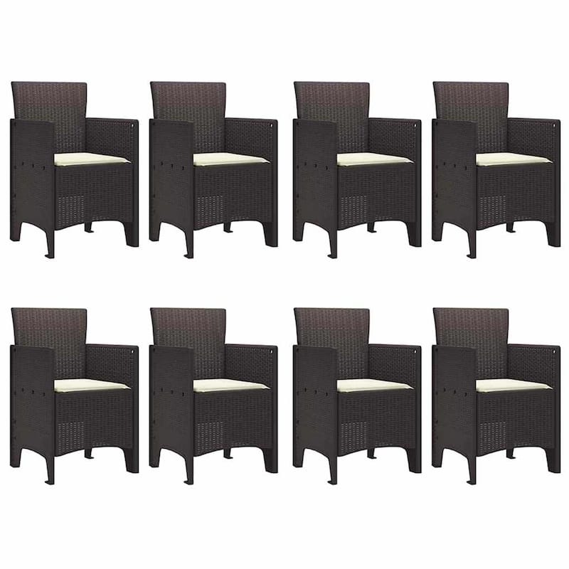 vidaXL Garden Dining Set 9/11 pcs Anthracite/Brown Polt rattan - 250 x 100 x 73 cm