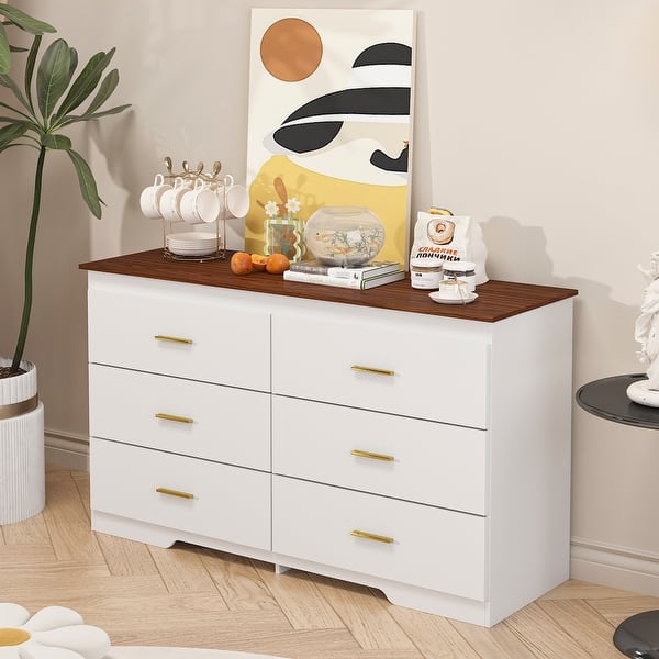 cream and gold dresser Elegant Floral Pattern Wooden with Four Drawers including courier company tags and packaging White Drawer Dresser Cabinet with