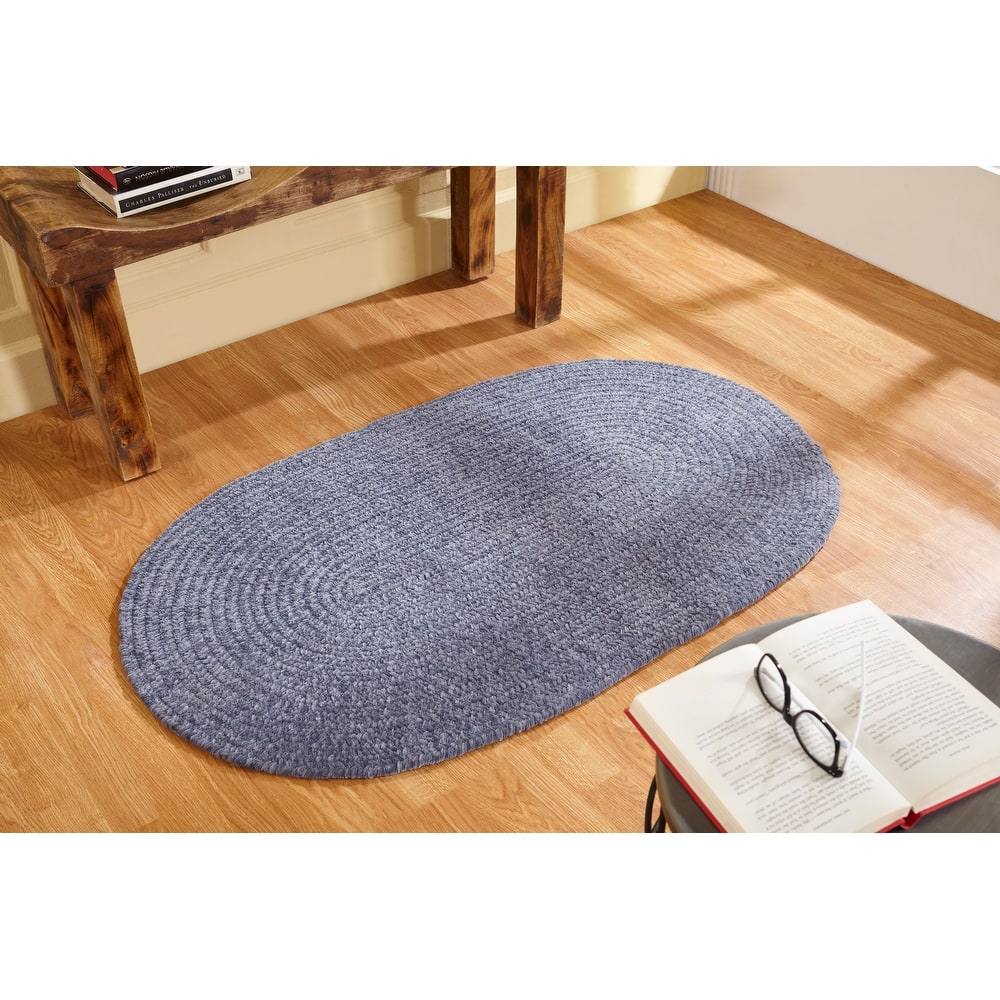 Better Trends Chenille Tweed & Solid Braid 100% Polyester Stain Resistant, Double Sided Reversible Indoor Area Rug