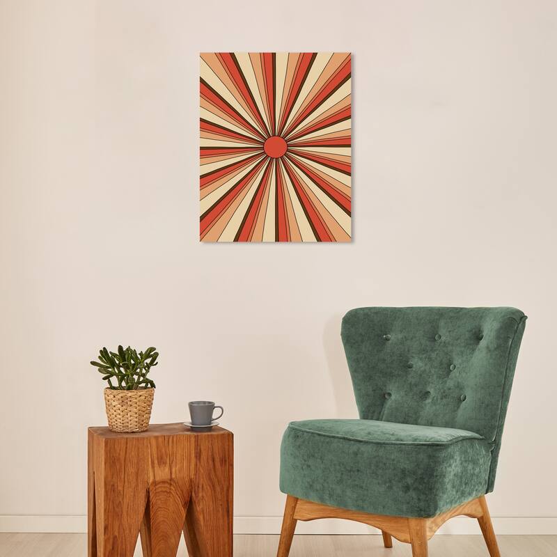 Wynwood Studio Canvas Abstract Straight Rays of Light Orange Modern & Contemporary Wall Art Canvas Print - 16 x 20