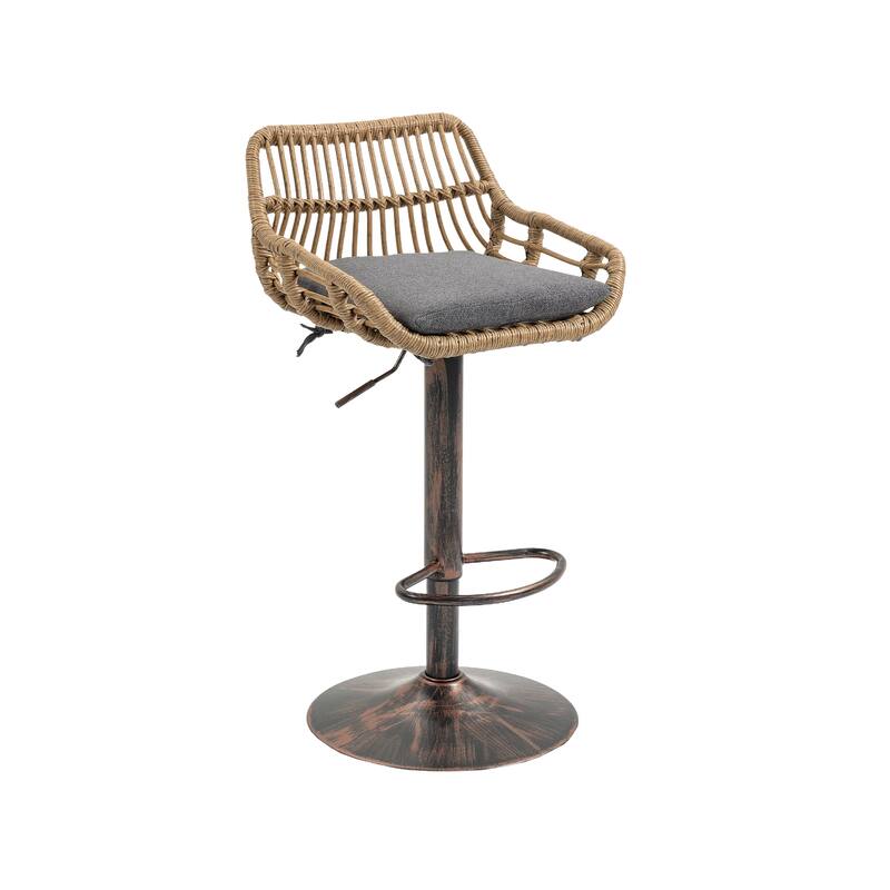Modern Swivel Bar Stools Set Of 2 Adjustable Counter Height Chairs With Footrest For Kitchen
