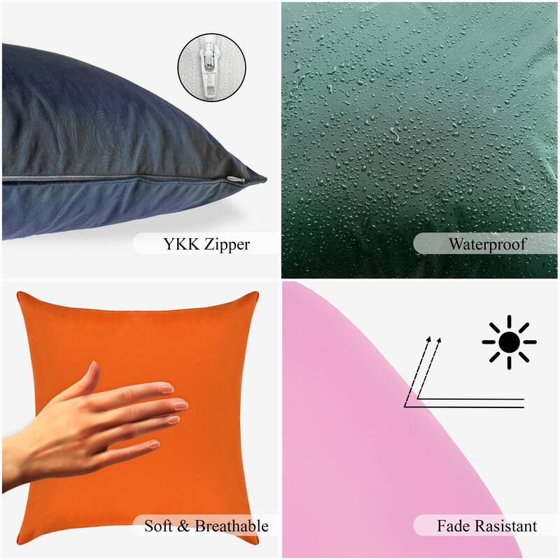 A1HC All-weather Waterproof Outdoor Throw Pillow Covers, Set of 2