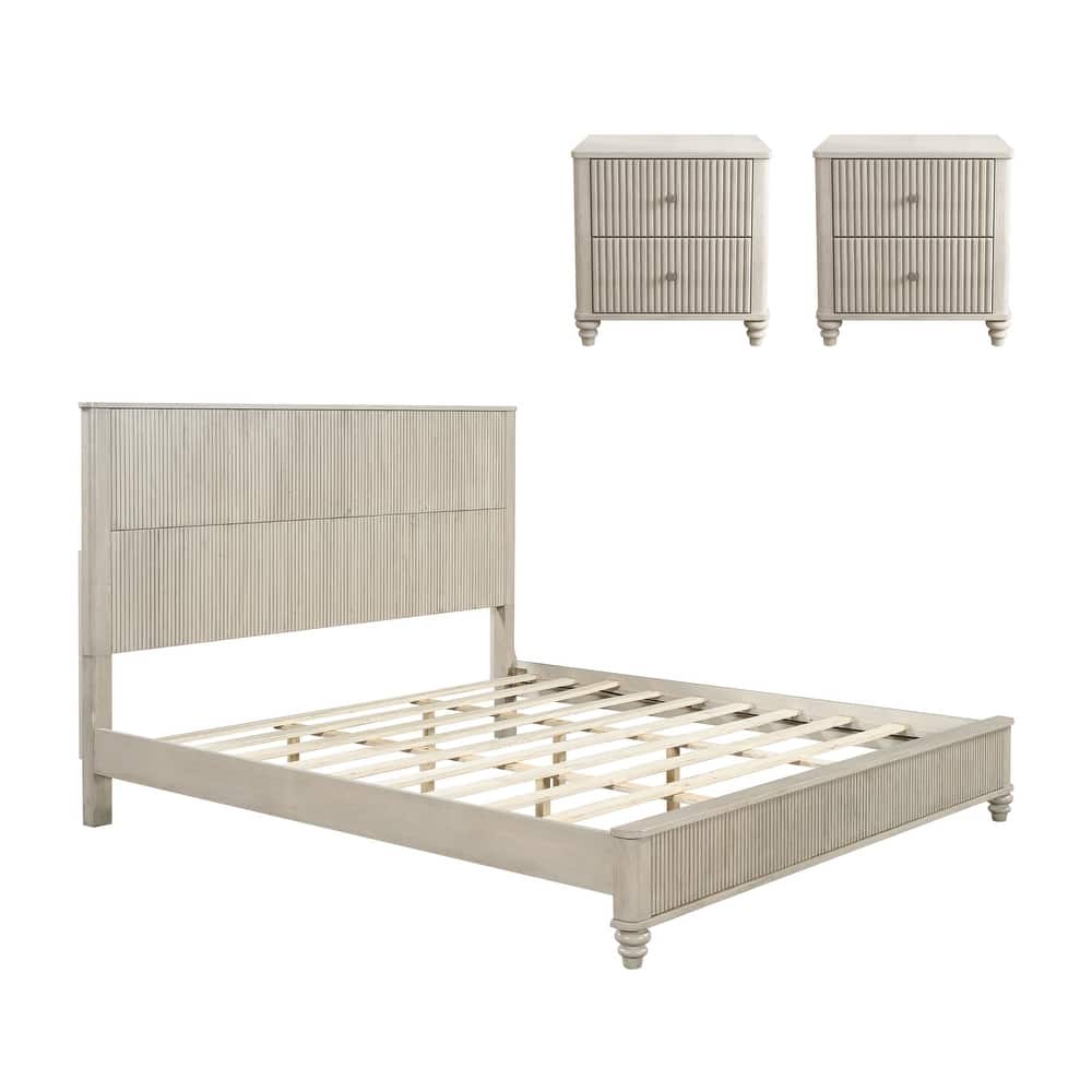 3-Piece Bedroom set with a King Size Bed and 2 Nightstands
