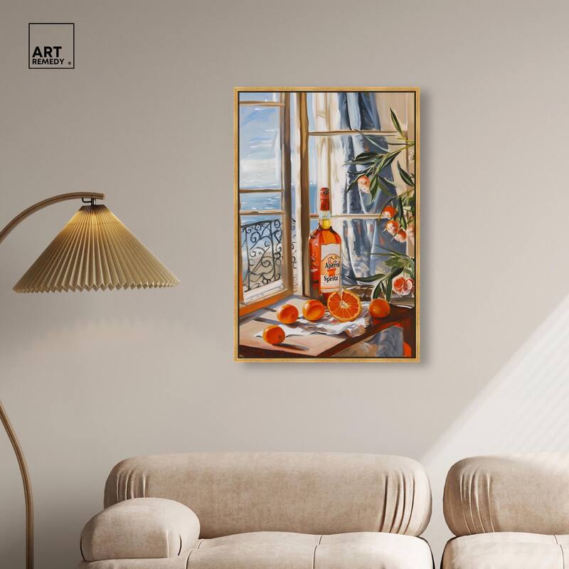Orange Aperol by the Sea Canvas by Art Remedy