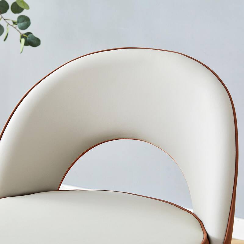 360° Rotatable Bar Chair with Modern PU Upholstery and Metal Legs