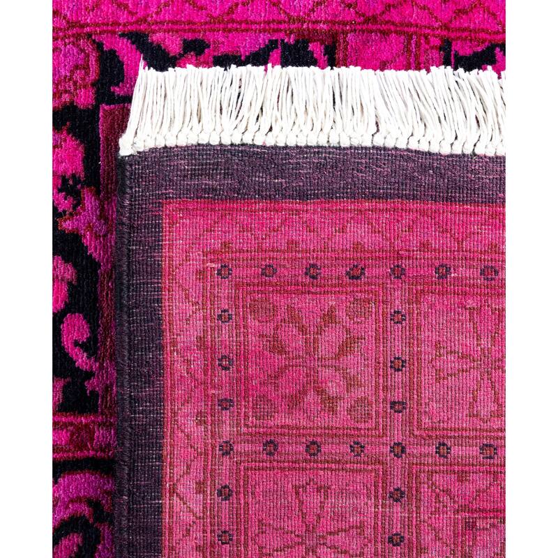 Overdyed One-of-a-Kind Hand-Knotted Runner Rug - Pink - 2' 7" x 17' 6"