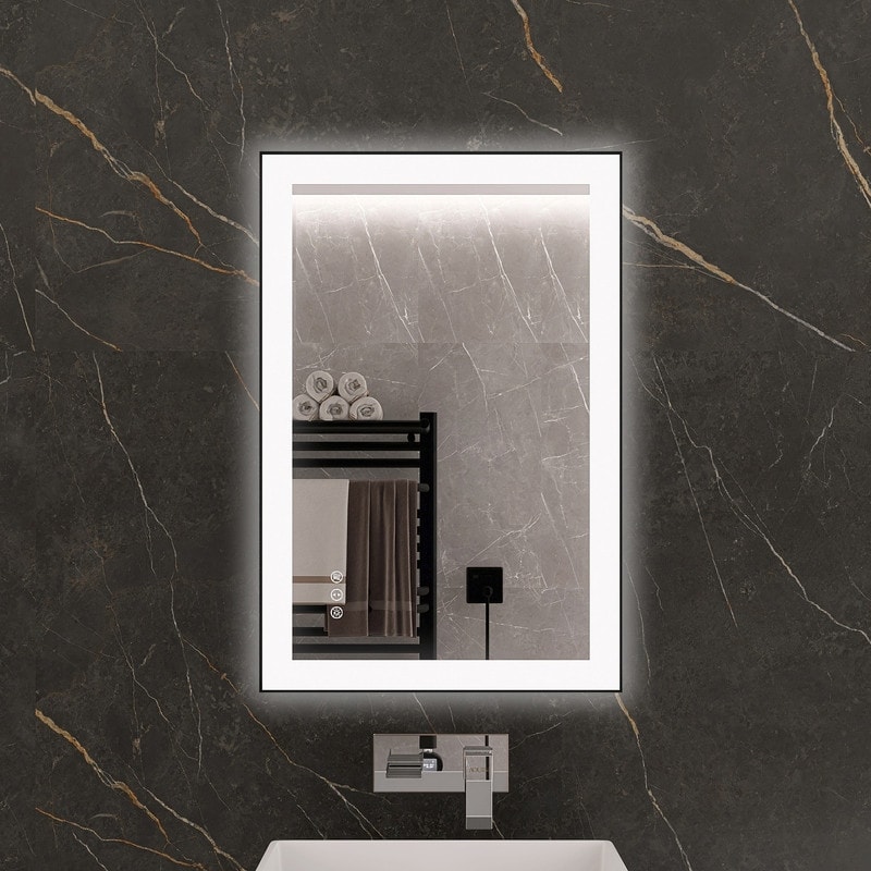 LED Black Aluminum Framed Bathroom Mirror Vanity Mirror for wall