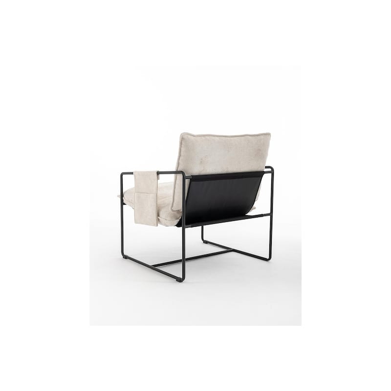 Ouyessir Set of 2 Modern Velvet Accent Chair Linen Sling ArmChair