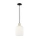 preview thumbnail 41 of 81, Innovations Lighting Endless Possibilities Arcadia - Bridal Veil - 1 Light 8" Cord Hung Mini Pendant Gloss White/Black Antique Brass