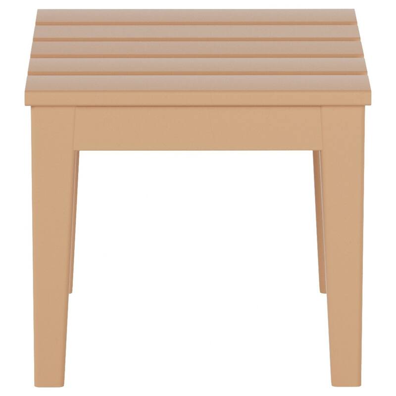 Shoreside HDPE Eco-Friendly All Weather Square Modern 18" Side Table