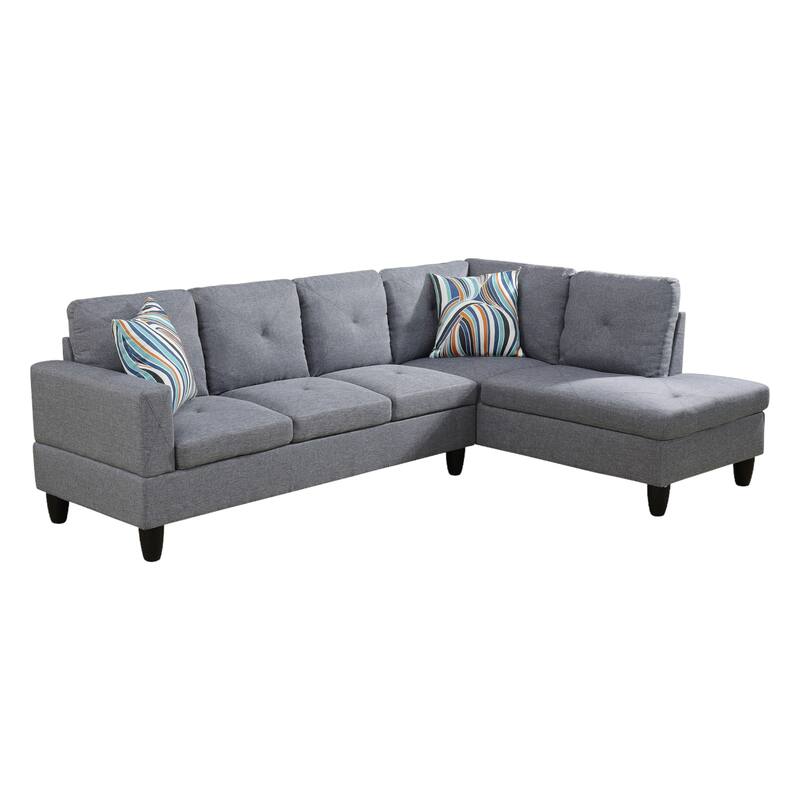 KISRAIS 97" Wide 2-Piece Upholstered Sectional Sofa Set for Small Space