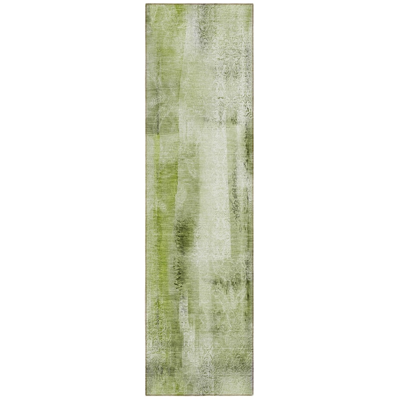 Machine Washable Indoor/ Outdoor Modern Imprints Chantille Rug