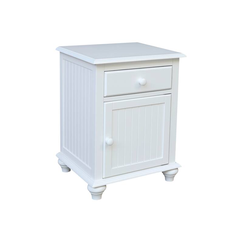 International Concepts Solid Wood Nightstand with Storage Cabinet
