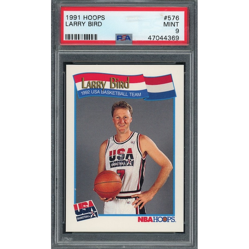 Larry Bird USA Basketball Team 1991 Hoops Basketball Card #576 Graded PSA 9 MINT - 8'6" x 11'6"