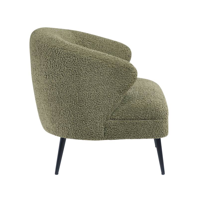 Hudson 26" Boucle Fabric Accent Chair - Black Finish Metal Legs