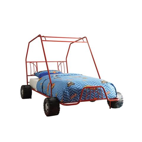 Xander Red Go-Kart-style Metallic Twin Bed
