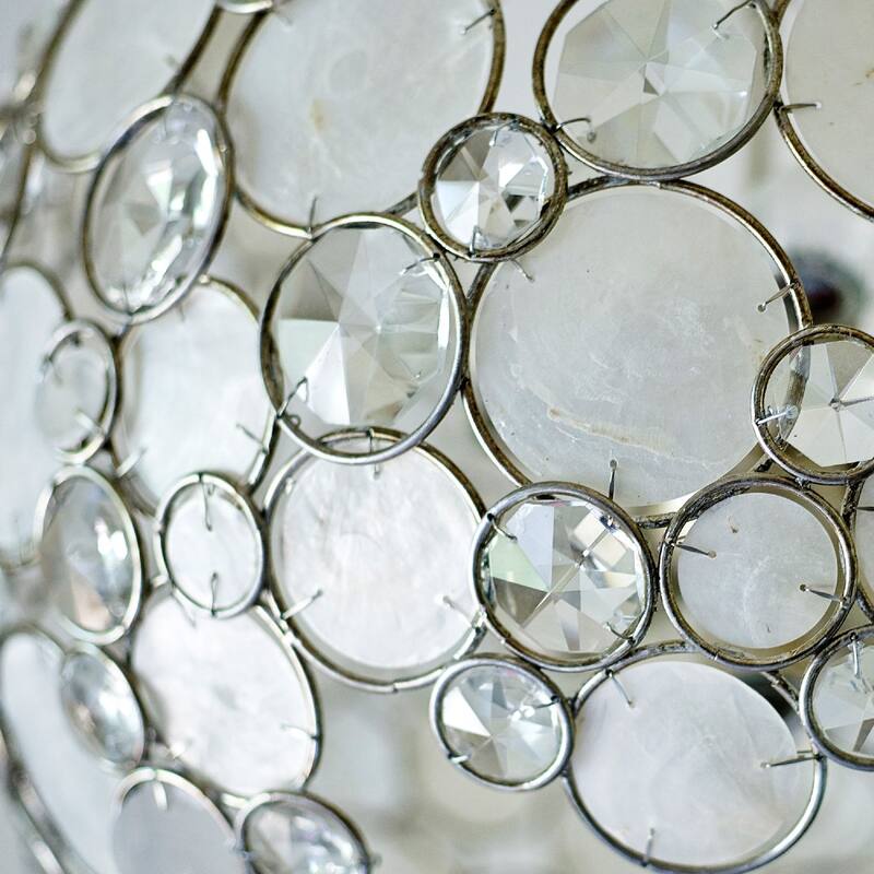 Palla 6 Light Antique Silver Sphere Chandelier - 22'' W x 22'' H