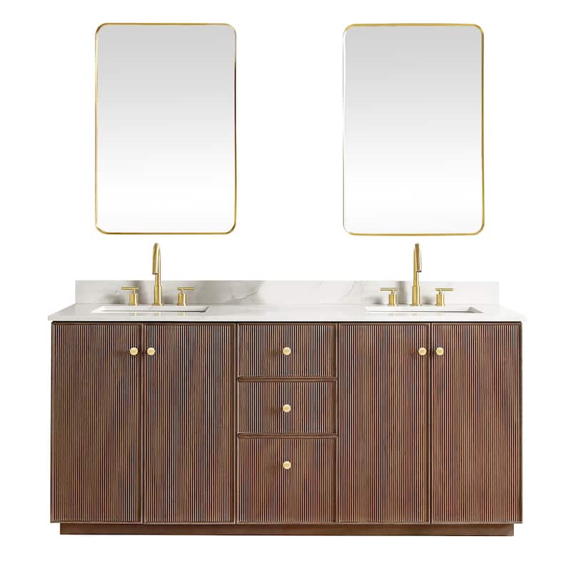 Oza Bath Vanity with Quartz Stone Top and Mirror