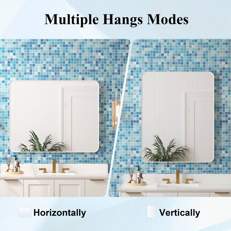 Modern Bathroom Wall Mounted Anodized Aluminum Framed Wall Vanity Mirror