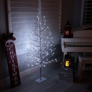 Alpine Corporation 60"H Indoor/Outdoor Artificial Christmas Tree with LED Lights