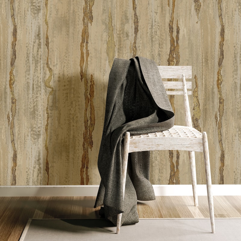 Galerie Wallcoverings Italian Design Collection Abstract Verticale Vinyl on Non-woven Metallic Wallpaper Roll Double Width