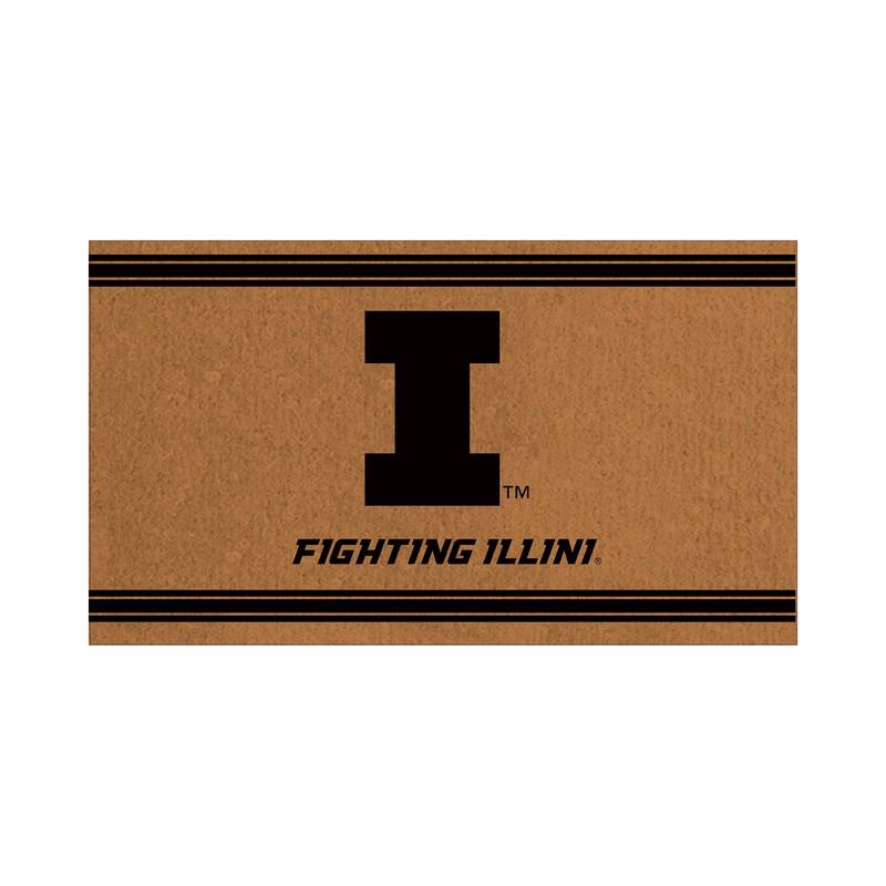 University of Illinois Monochrome Indoor/Outdoor Coir Door Mat - 28" x 16"