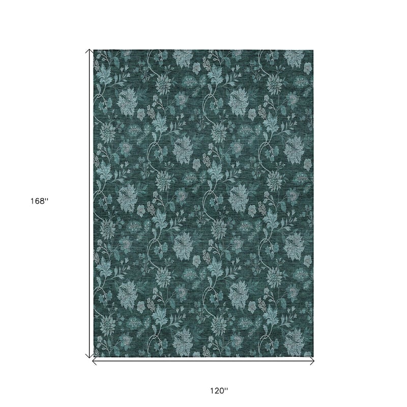 HomeRoots Floral Transitional Rectangle Outdoor Rug