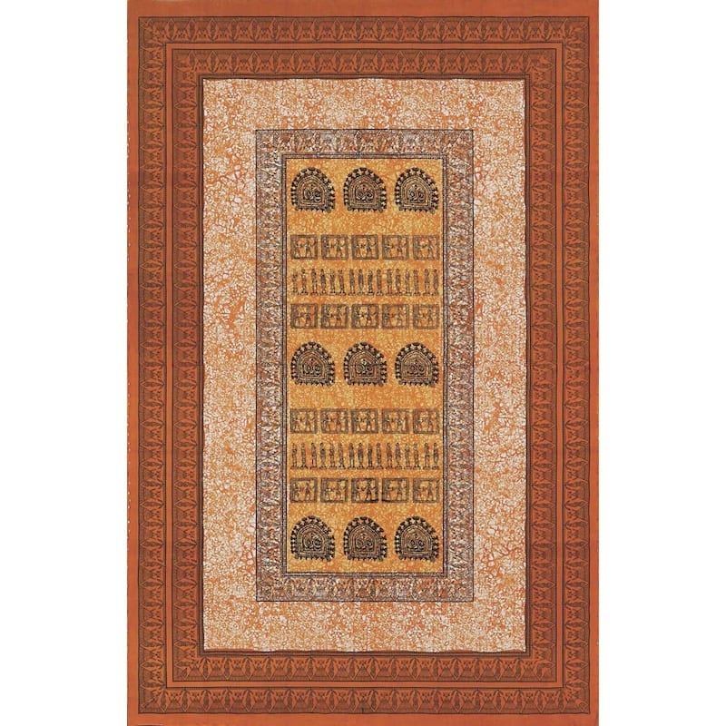 Cotton Royal Egyptian Kingdom Print Tablecloth Rectangle Green - Yellow