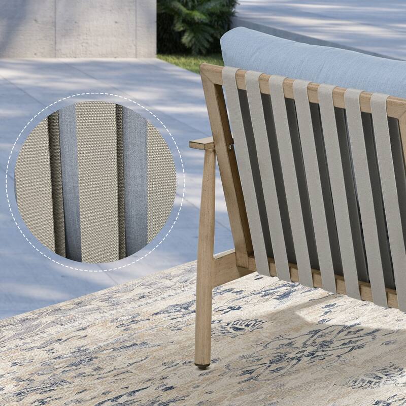 6-Piece Aluminum Patio Conversation Set, 2-Seat Outdoor Couch with Coffee Table and Cushions