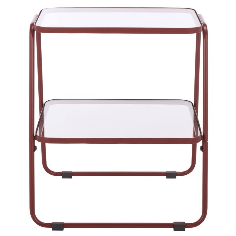 SAFAVIEH Home Zunia 2-Tier Accent Table - 17"W x 15"D x 19"H - Bricked