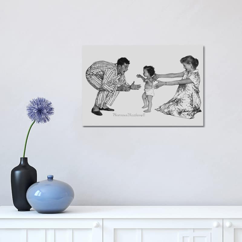 iCanvas "Baby's First Step" by Norman Rockwell Canvas Print - 12x18x1.5